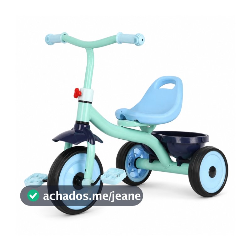 Triciclo Infantil Motoca com Pedal e Cestinho 3 Rodas Menino e Menina