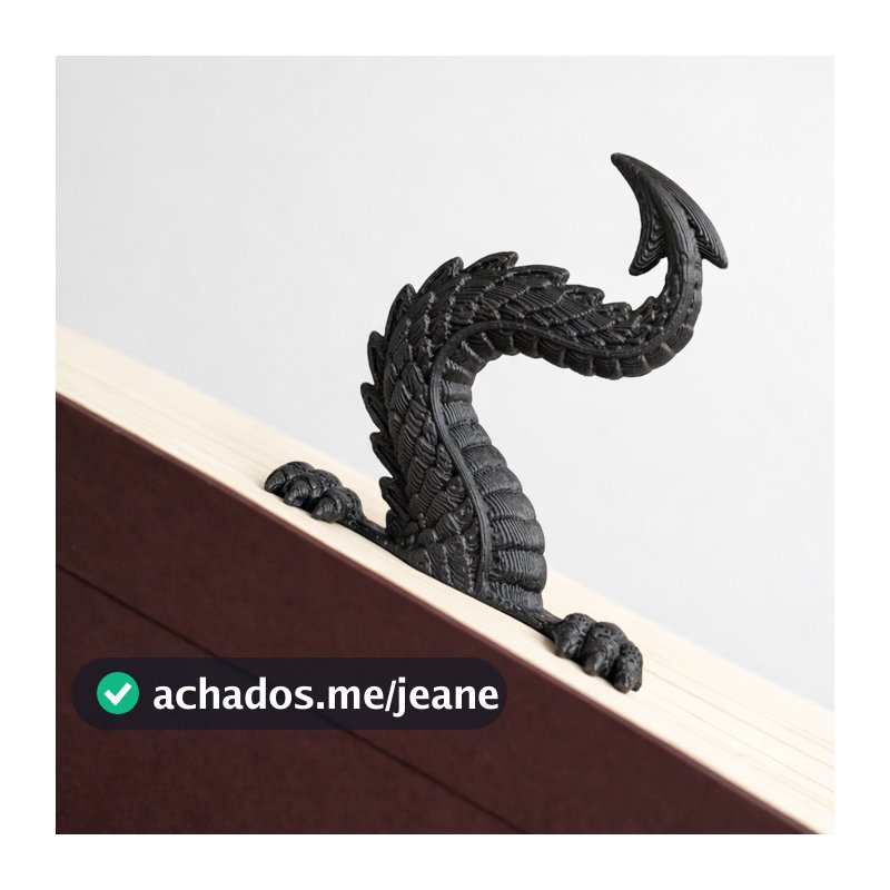 Marca Página Cauda de Dragão 3D Criativo Bookmark Livro Presente Geek Leitura Diferente