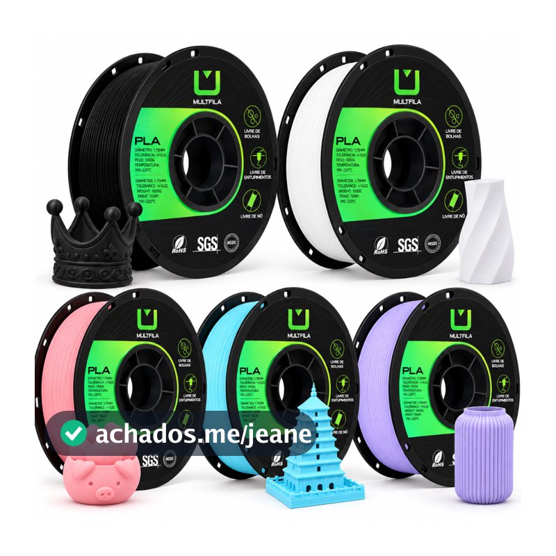 Filamento PLA Multfila 1kg 1,75mm para Impressora 3D - Acabamento Premium