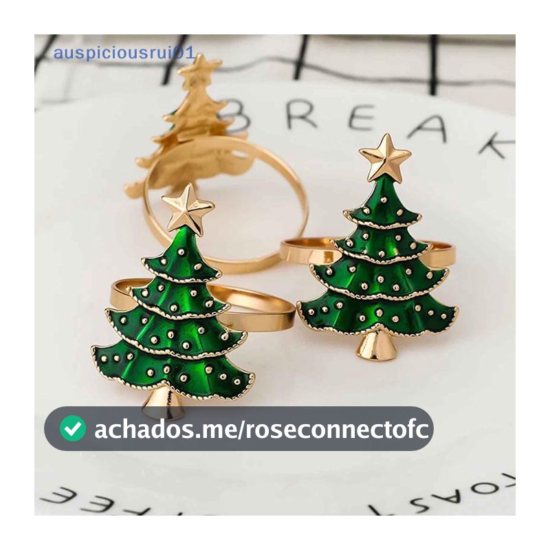 6 Pçs Anéis De Guardanapo De Natal Enfeites De Árvore Casa Cozinha Jantar Mesa Decoração Ano Novo Fontes De Festa