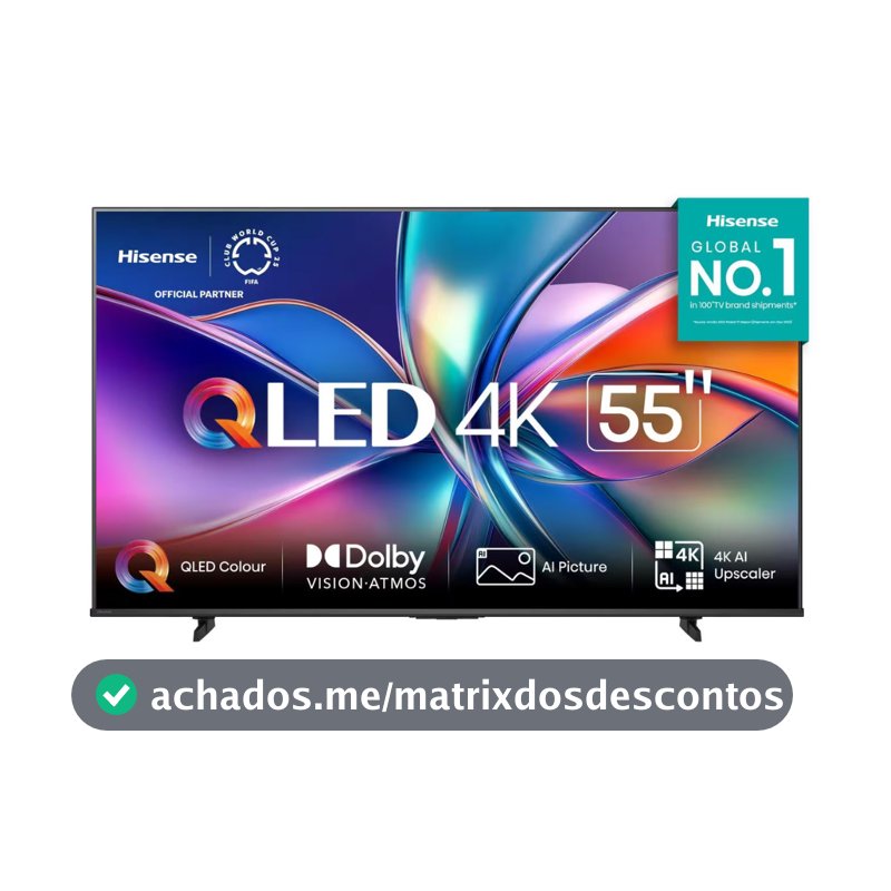 Smart TV 55 4K UHD QLED 55Q6QV HDR10 Dolby Atmos Vidaa U9 Hisense