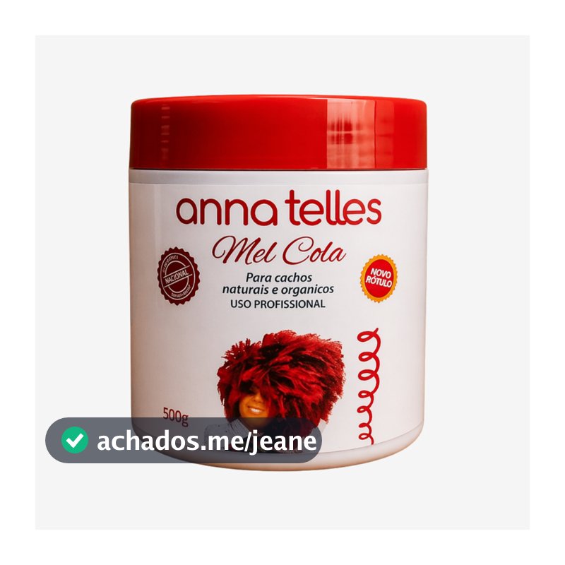 Anna Telles Mel Cola 500g Cachos Naturais Orgânicos Fixação Definição Volume Brilho Controle Frizz