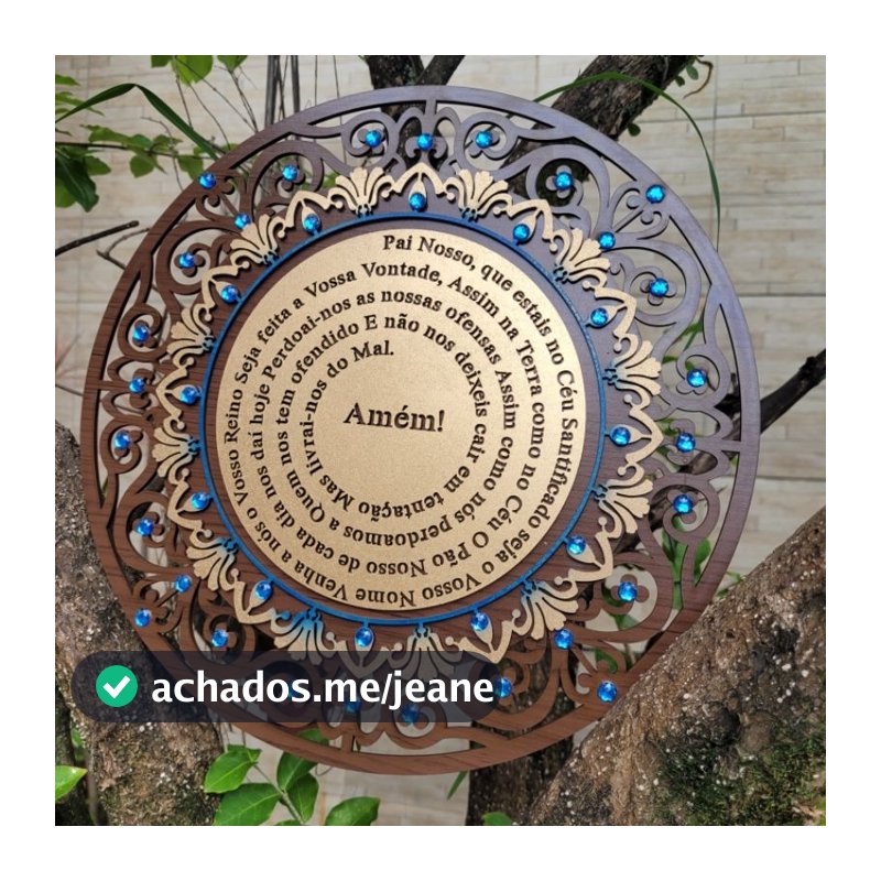 MANDALA ORAÇÃO PAI NOSSO PORTA PAREDE GRANDE 30cm