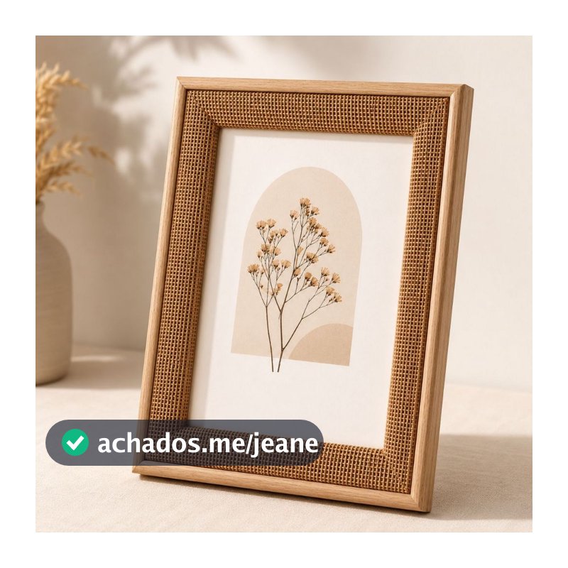 PORTA-RETRATO 15X20 MDF-MOLDURA COM JUTA NATURAL-VIDRO-DECORAÇÃO ELEGANTE