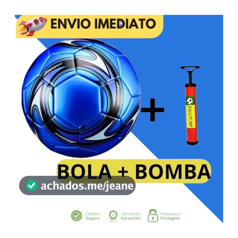KIT BOLA + BOMBA de Futebol Campo Nº 5 Costurada PVC Com Cores Variadas Para Treino E Jogo Oficial