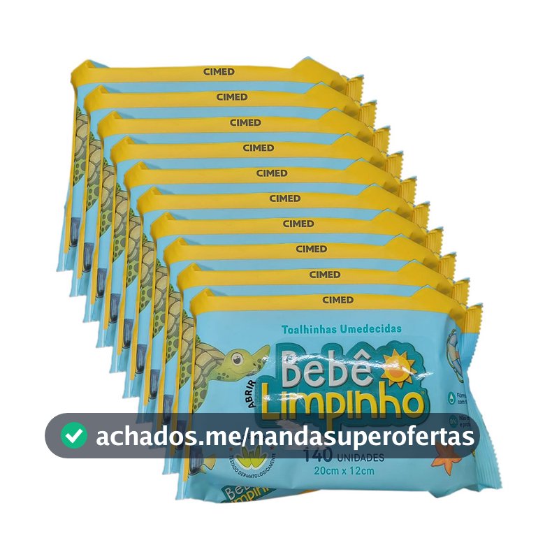 kit 1400 Toalhas Umedecidas Bebê Limpinho