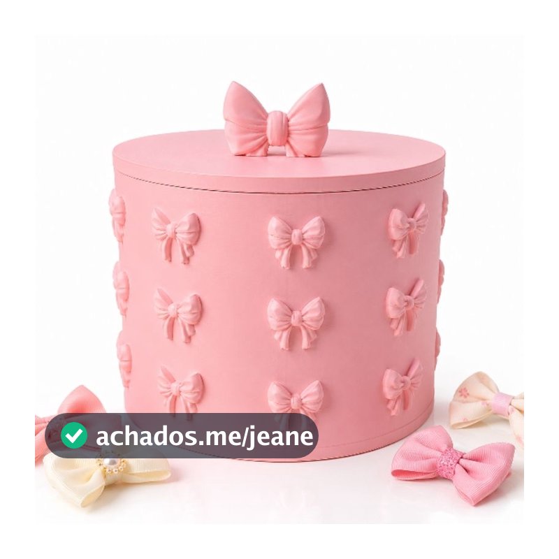Porta Laço com Tampa Organizador de Laços e Presilhas Infantil Menina 3D | Decoração Quarto