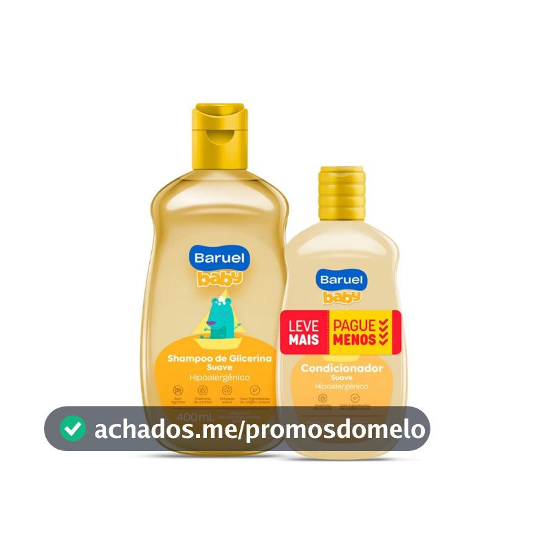 Kit Shampoo 400ml + Condicionador 210ml Baruel Baby Suave
