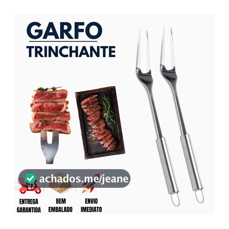 Garfos Trinchantes de Aço Inox 33cm – Essencial Para Churrascos, Assados e Uso Profissional