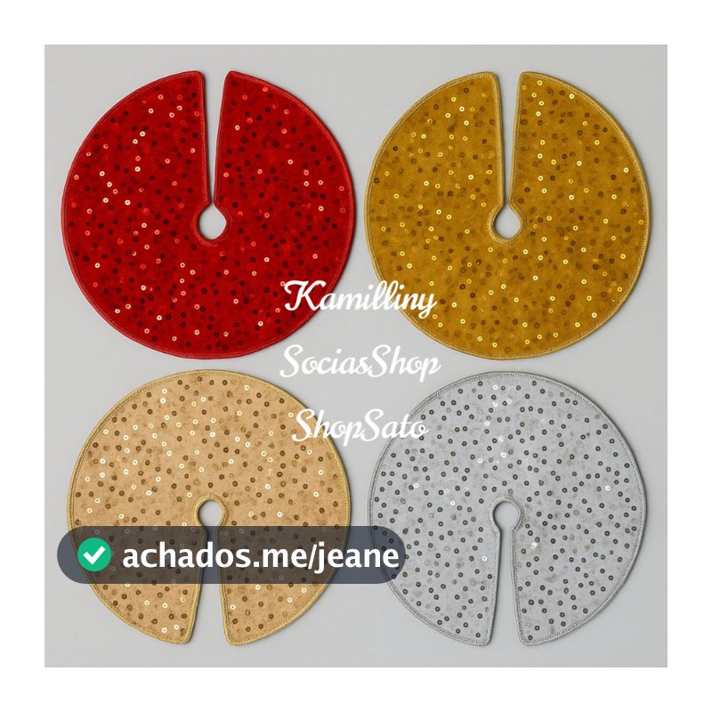 Saia Para Árvore De Natal Brilhante De Paetê 40cm Saia Noel Base Para Árvores Decorar