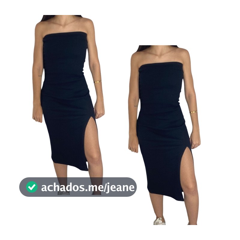 KIT 2 Vestido Canelado Tomara Que Caia Midi Tubinho Com Fenda Gringa Ribanna