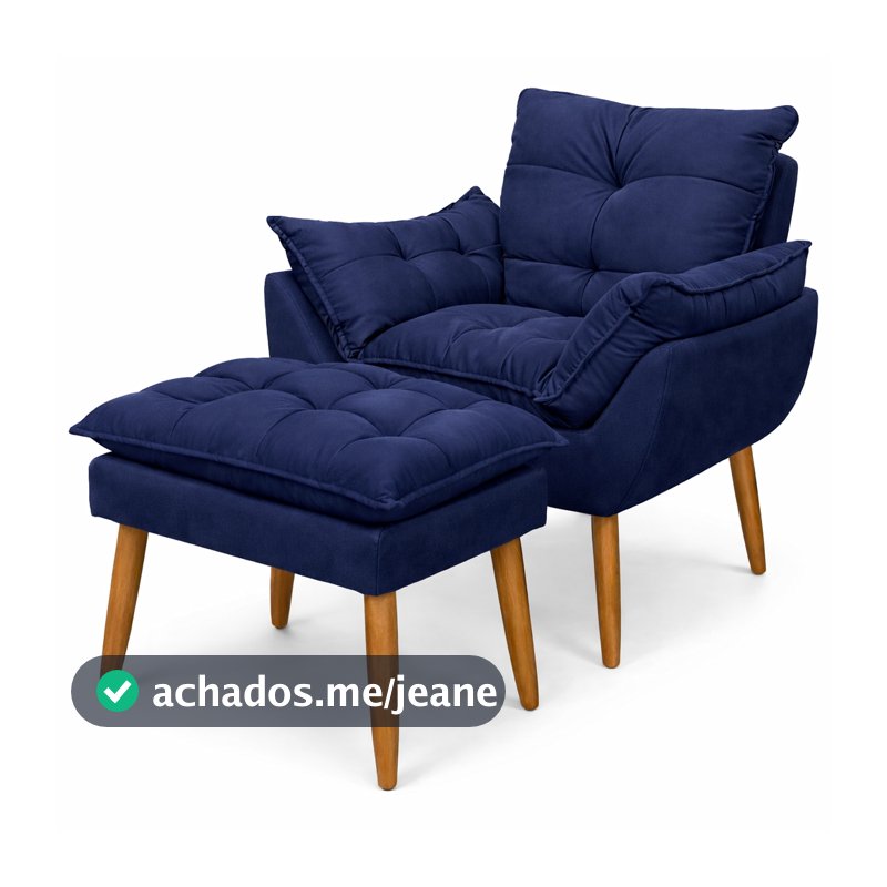 Kit Poltrona Puff Para Quarto Infantil  Amamentação Tecido Suede Pés Palito