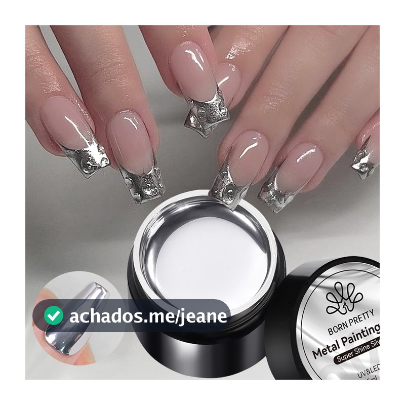 BORN PRETTY Super Brilhante Pintura Metálica Gel Polonês 5ML Ouro Prata Espelho Unha Linhas De Desenho De Flores Unhas F