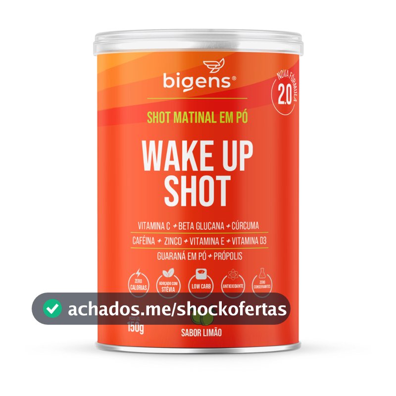 Wake up shot, vitamina c, própolis, gengibre, cúrcuma, guarana e zinco, 150g, Bigens (Unidade)