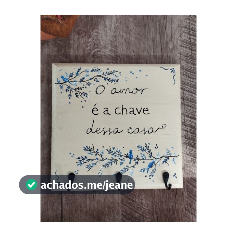 Porta chaves em madeira pintado a mão modelo passarinhos