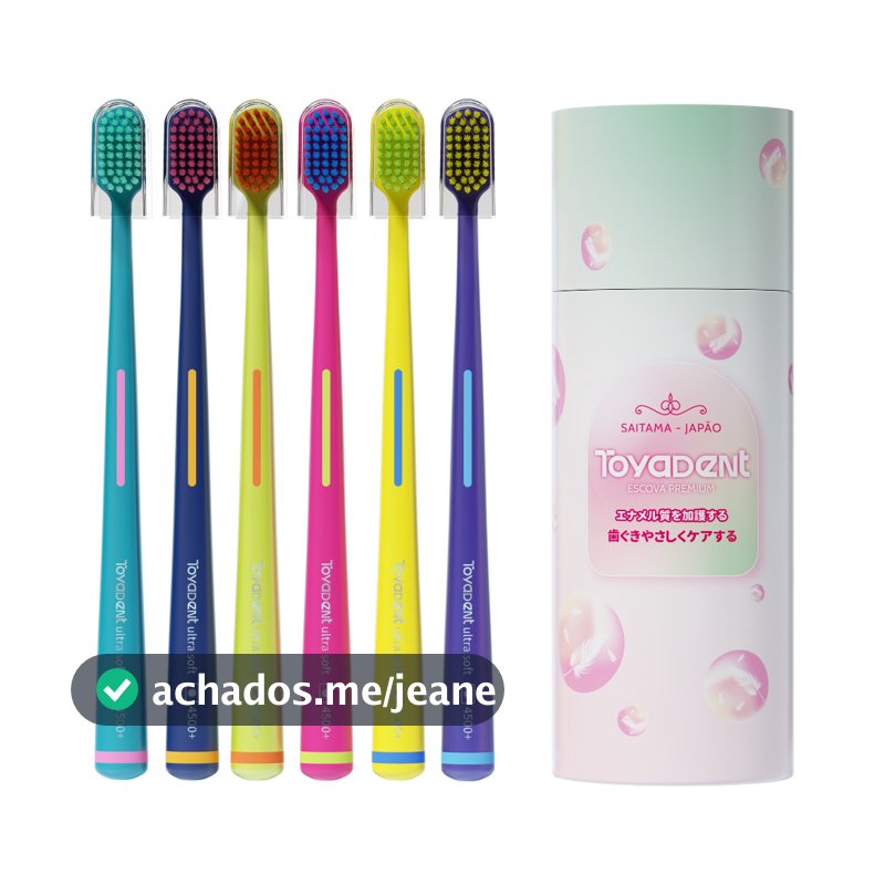 Toyadent Escova de dentes Super macia colorida 6 cores tubo de armazenamento portátil de alta aparência