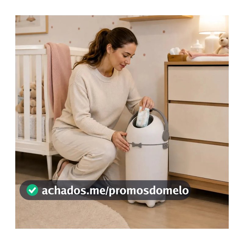Lixeira Sistema Antiodor Fralda Bebe Lixo Magico Branca Kazalinda