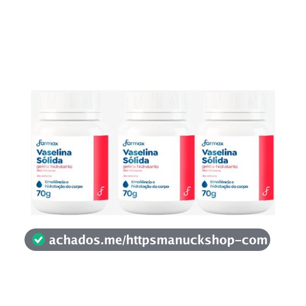 Kit C/ 3 Und. Vaselina Sólida Geleia Hidratante Vasemax 70g