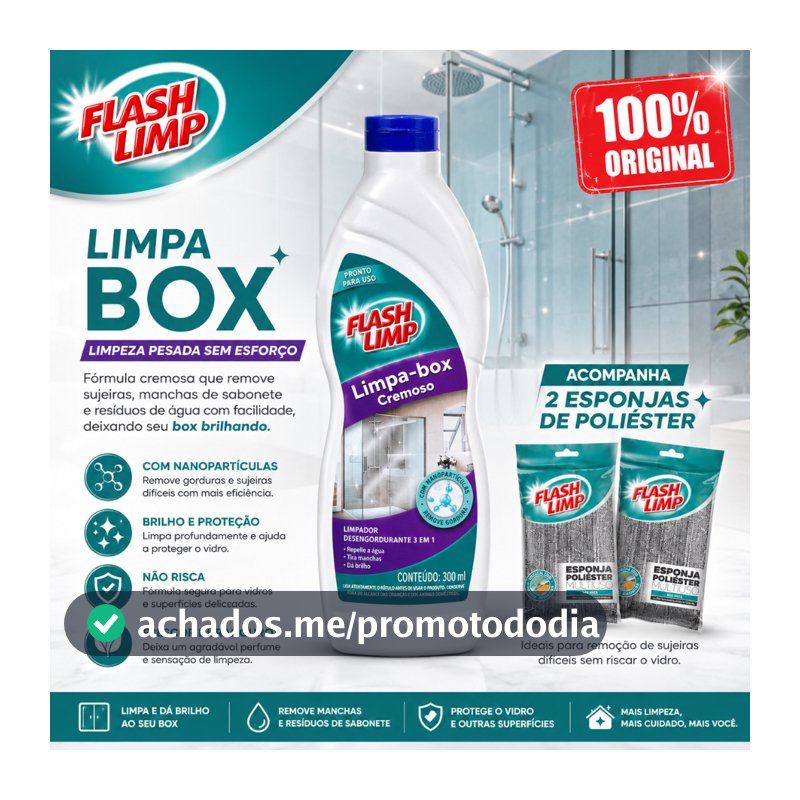 Kit Limpa Box + 2 Esponjas de Poliester Flash Limp 300ml