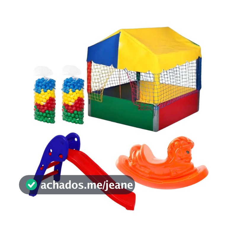 Kit Playground Infantil - Escorregador Baby - Piscina Com 100 Bolinhas