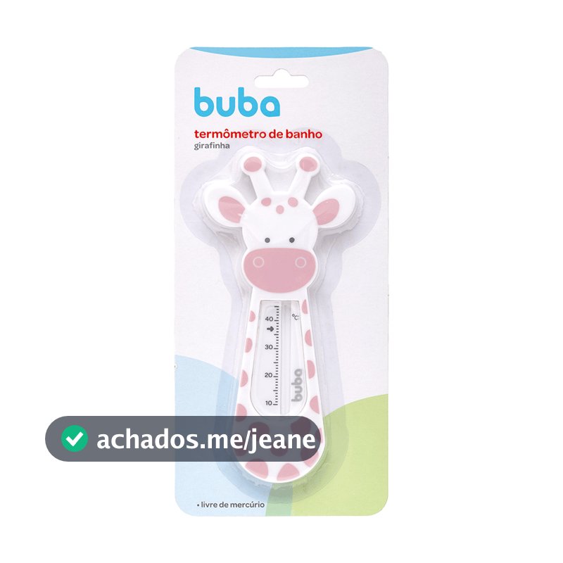 Termômetro de Banheira Buba Banho Do Bebê Girafinha Rosa