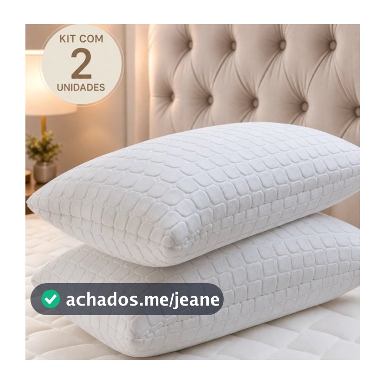 Kit 02 Liquida Travesseiro Nasa Anti-Alérgico Anti Stress Confort Cheio Nao Afunda 065x045cm 150 Fios