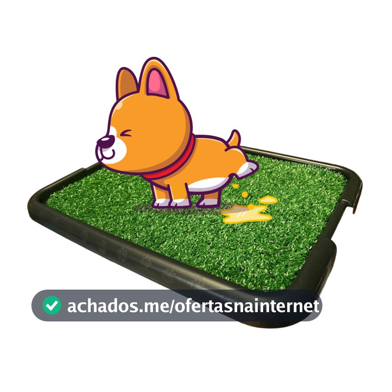 Sanitário Canino Pet Cachorro c/ Grama Sintetica Lavável Tapete Higiênico Xixi Dog Cães