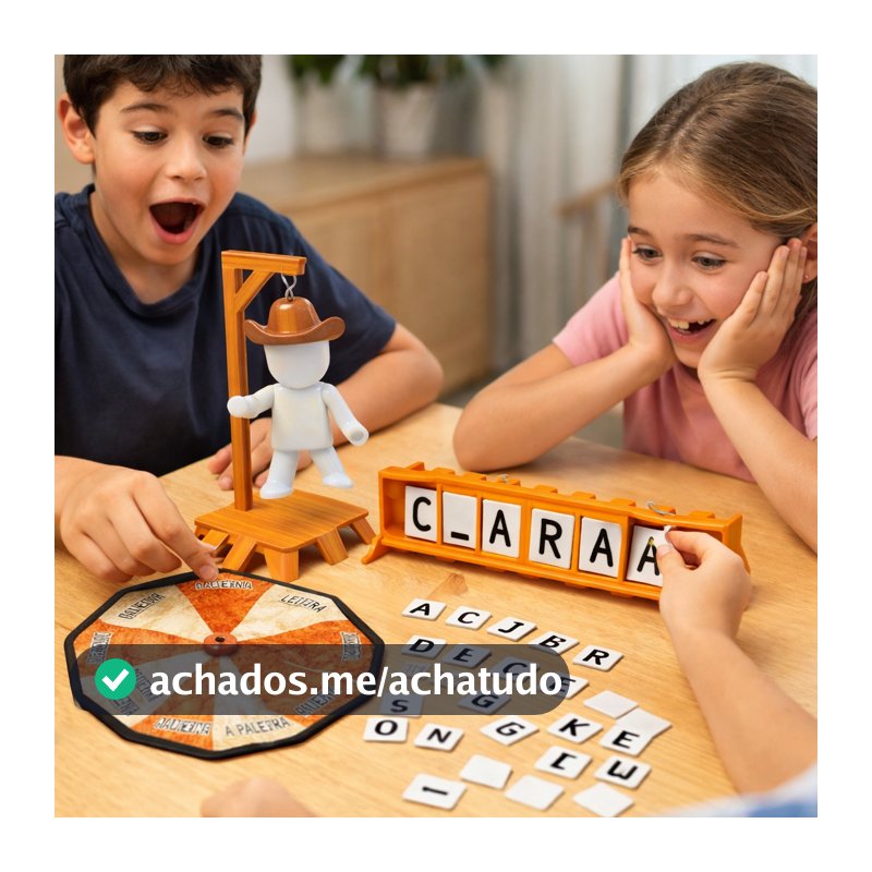 Jogo da Forca Magnético Infantil com Roleta Boneco Educativo Interativo Letras Brinquedo