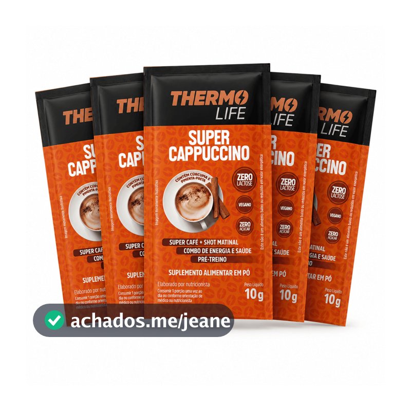 Super Cappuccino Thermo Life Kit 5 Sachês 10g Super Café Termogênico