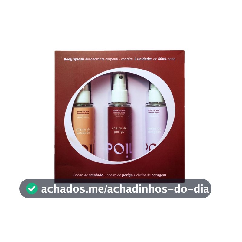 Kit 3 Mini Body Splashes Femininos Perfume Corporal Fragrâncias 60ml Spoiler