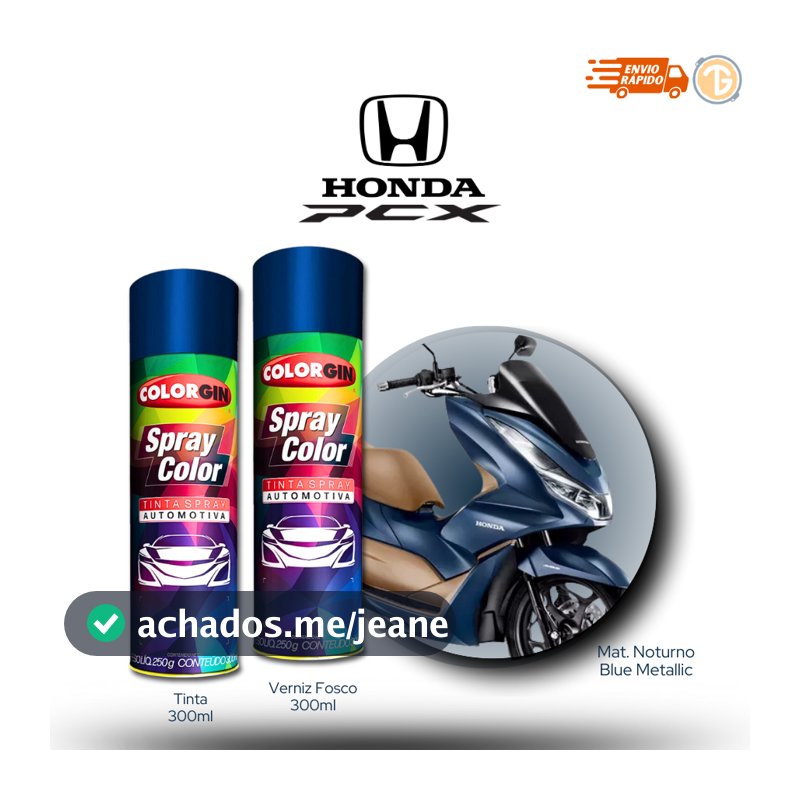 KIT SPRAY AUTOMOTIVO MOTO PCX MAT NOTURNO 300ML COLORGIN