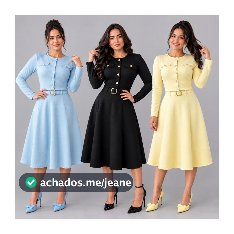 Conjunto Feminino Jaquar Premium  3 Peças Blazer+ Saia 360°+ Cinto & Botão Funcional Moda Evangélica
