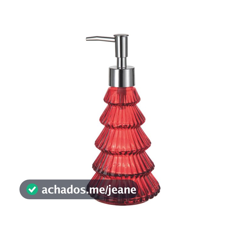 Porta Sabonete Vermelho Árvore De Vidro Xmas 1 Peça 290ml