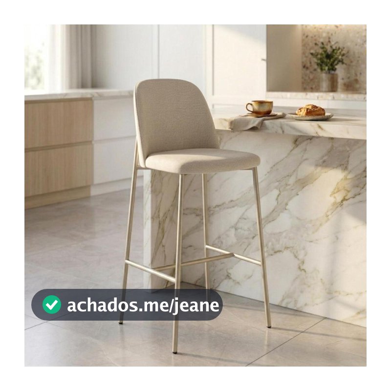 Banqueta Alta de Aço Estofada Lucille