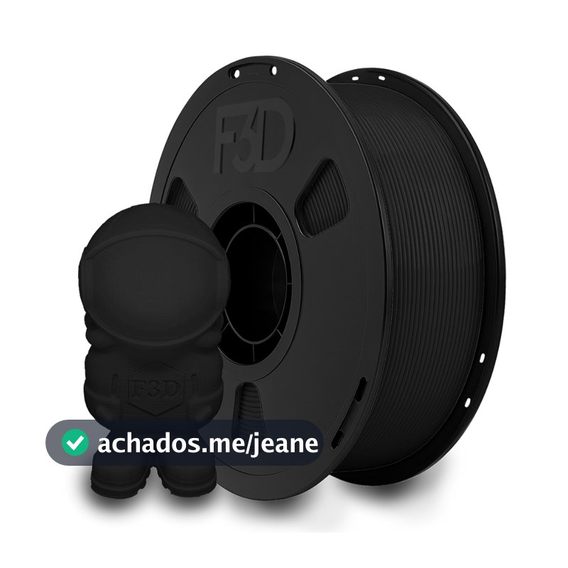 Filamento PLA Premium Preto 1kg 1,75mm - Impressora 3D