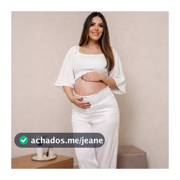 Conjunto Gestante Cropped Calça Pantalona Maternidade Enxoval Cós Elástico