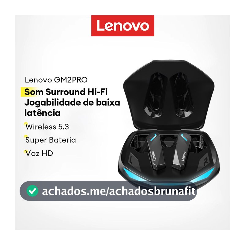 Lenovo GM2 PRO Fone de ouvido para jogos de baixa latência Cancelamento inteligente de ruído