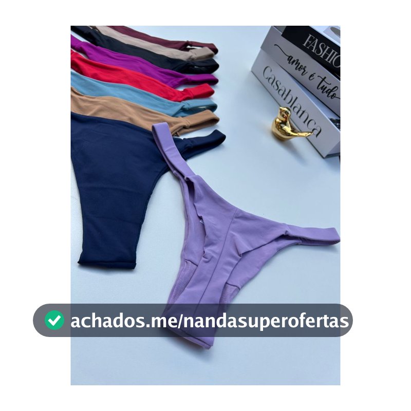 Kit 5 ou 2 Calcinha Fio Dental Sem Costura Forro 100% Algodão Não Marca Confortável Academia