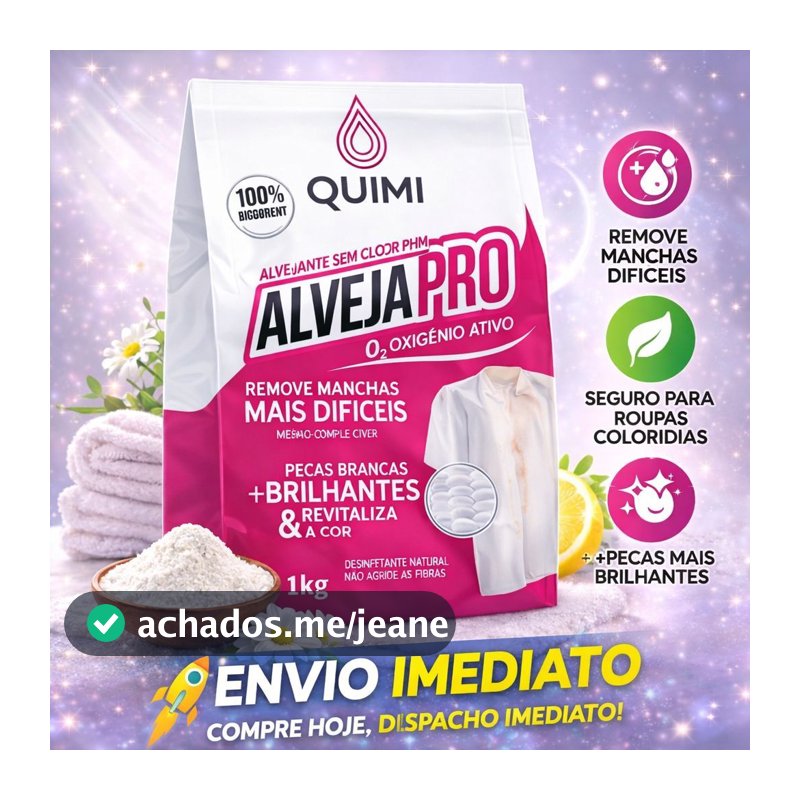 Tira Manchas Em Pó Alveja Pro Para Roupas Brancas 1 Kg
