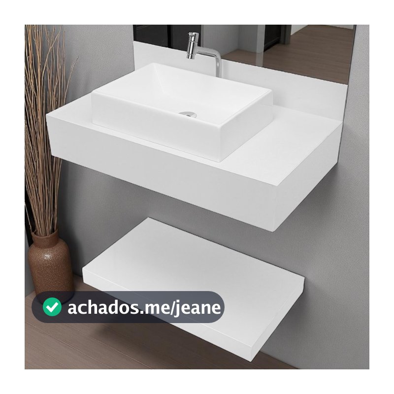 Kit Completo Bancada Cuba Sobreposta Banheiro Gran Artico em Porcelanato