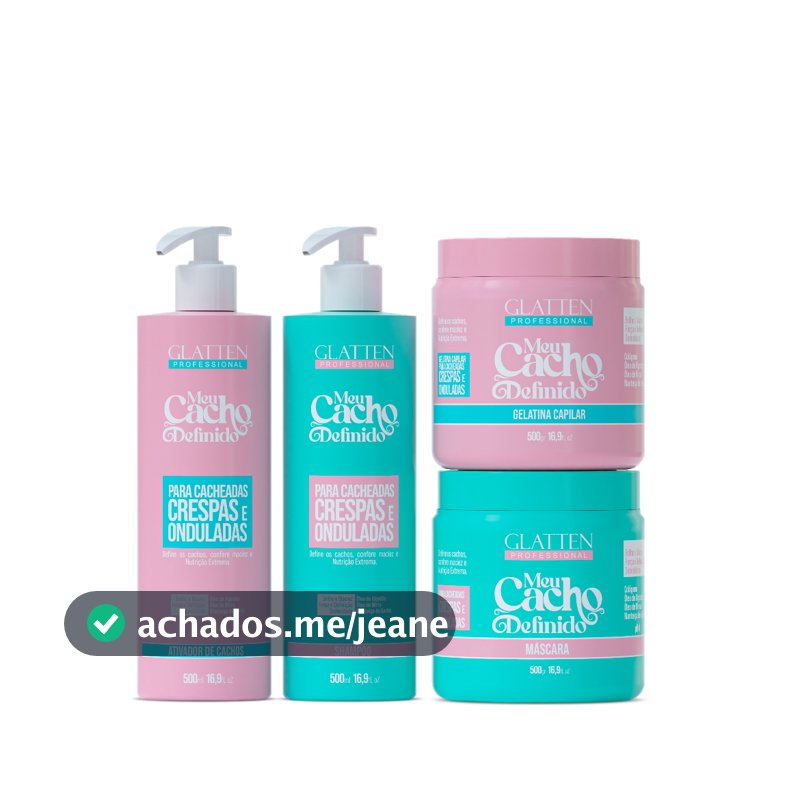Kit de Nutrição Para Cabelos Cacheados - Meu Cacho Definido GLATTEN