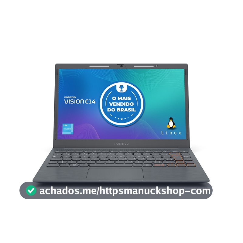 Notebook Positivo Vision C14 Intel® Celeron® Linux 8GB RAM 256GB 14.1” LED HD Lumina BAR - Cinza