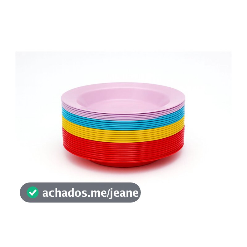 Kit até 100 Prato Fundo Redondo Refeição Churrasco Festa Pratos Plastico Natal
