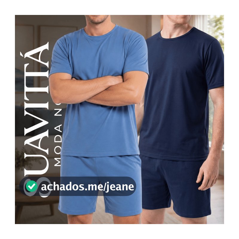 Kit Combo c/ 1 ou 2 Pijamas Masculino Curto Blusa e Short Promoção Homem Pronta Entrega Envio Rapido