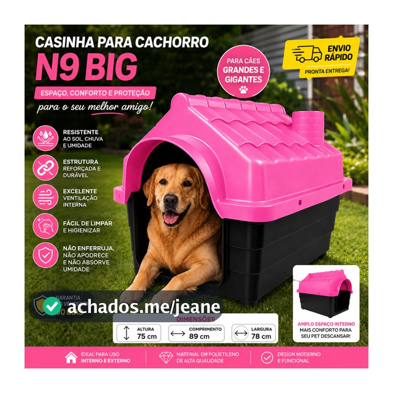 Casinha Plástica Desmontável Cachorros Cães Grande Porte N 9