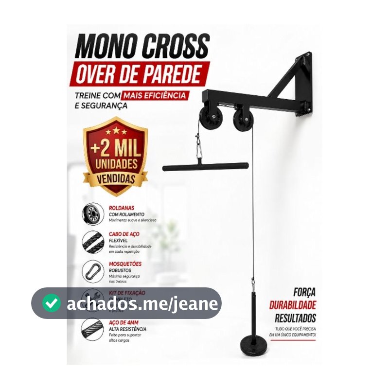 Mono Cross Over de Parede Puxada Polia Alta Reforçado Exercícios Costas E Tríceps