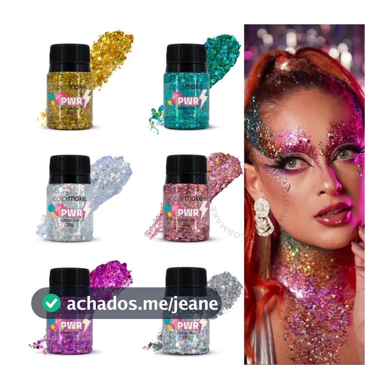 Glow Power Glitter Gel 35g – Para Corpo, Rosto e Cabelo- Carnaval, Cabelo Maluco, Brilho Intenso