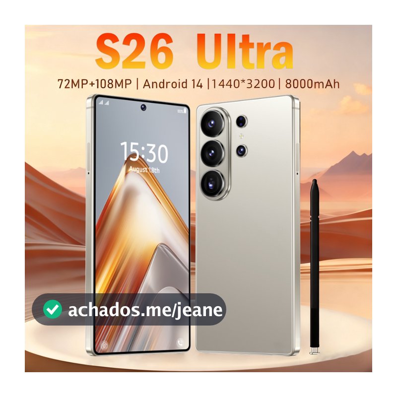 BML S26 Ultra 512 GB+12GB De RAM (+ 8 Dinâmicas) Dual SIM Celular 5G LTE Wi-Fi,Câmera 108MP -Bateria De 8000 mAh