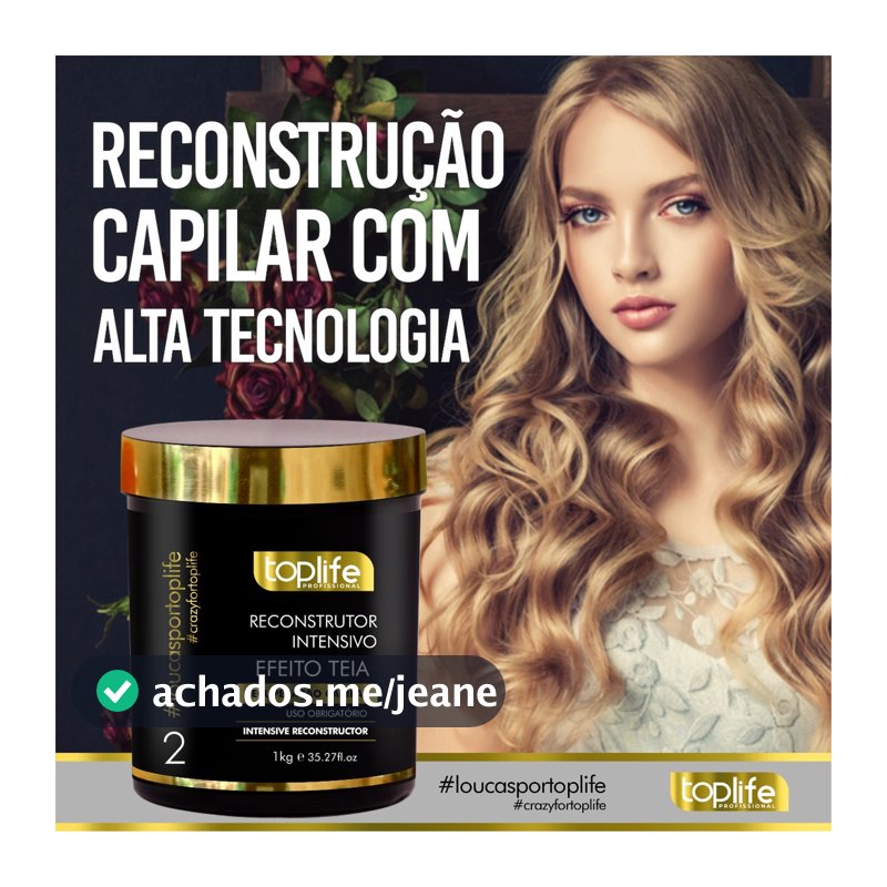Mascara Capilar Reconstrutora Efeito Teia Toplife Profissional 1kg