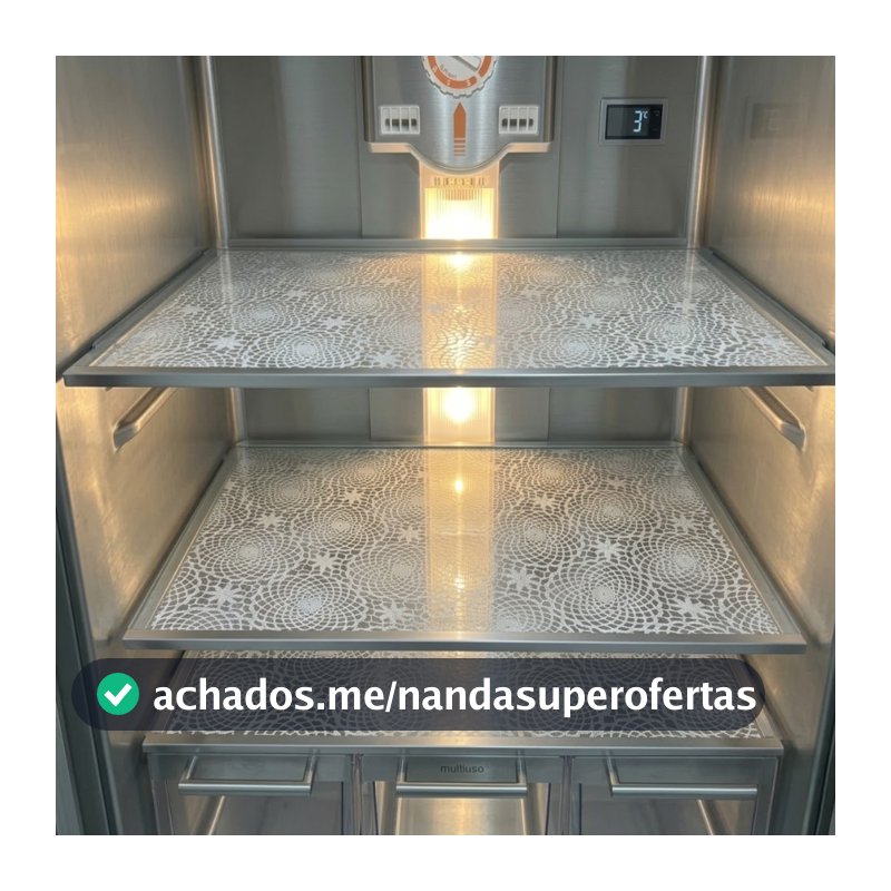 Toalhas de Geladeira Kit com 3 PVC Centro Bandeja Lavável 46x33cm E 60 x 45cm Rendada Branca
